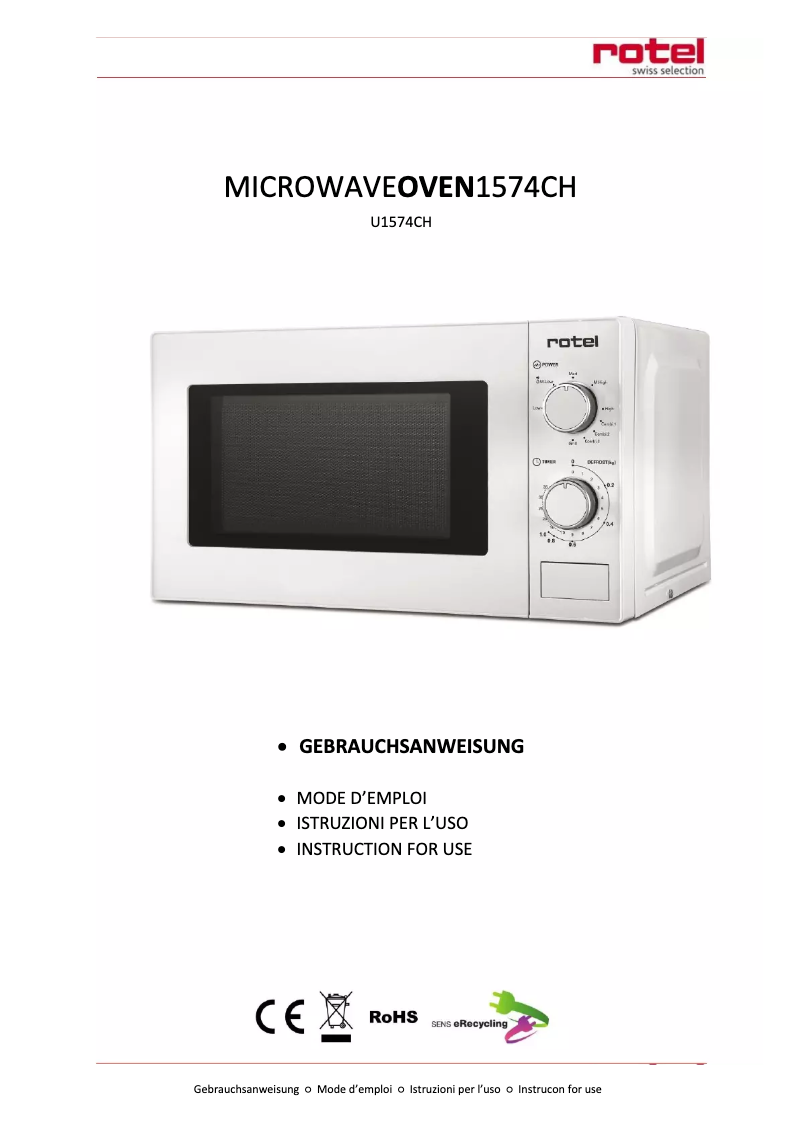 Página 1 del manual Manual de usuario Rotel MW 574