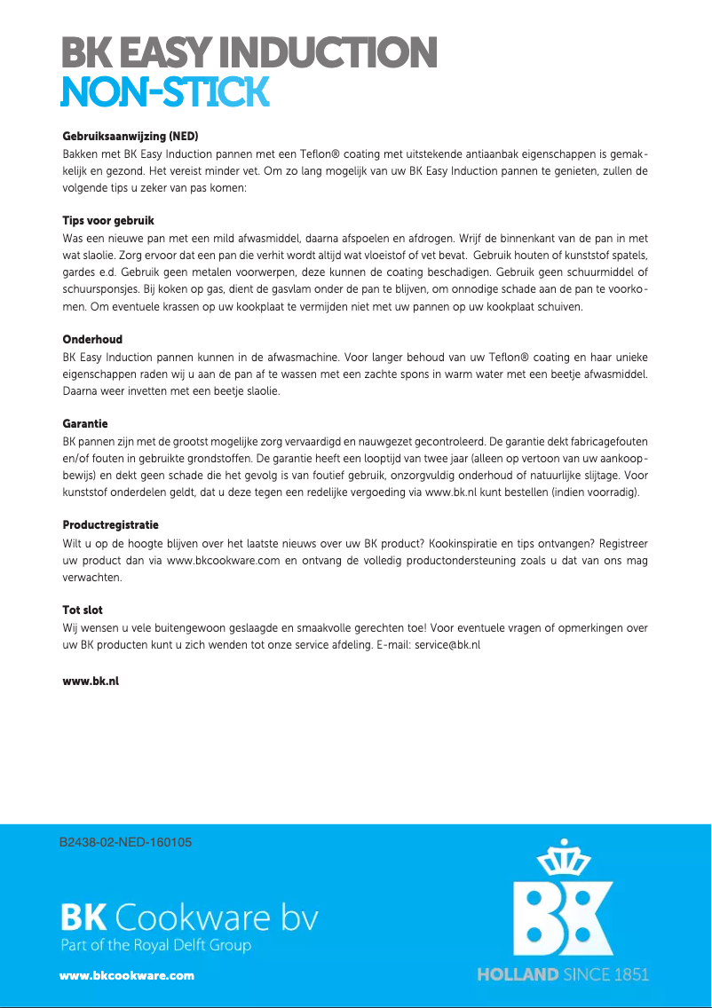 Page 1 de la notice Manuel utilisateur BK B2438.946