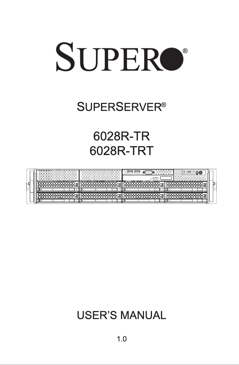 Page 1 de la notice Mode d'emploi Supermicro SuperServer 6028R-TR