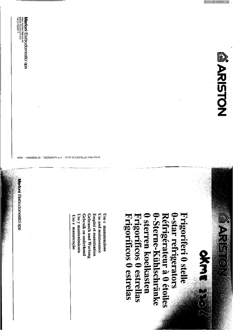 Page n°1 - Manuel utilisateur Ariston Thermo OKME 230 L