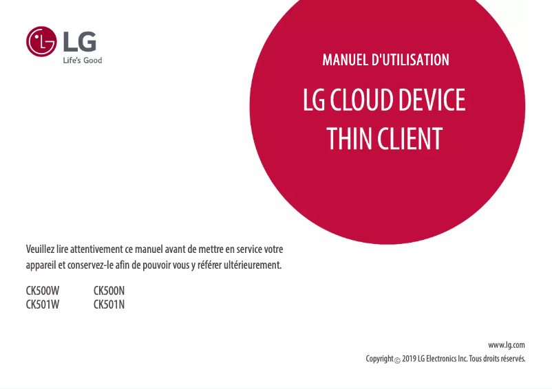 Página 1 del manual Manual de usuario LG CK500W