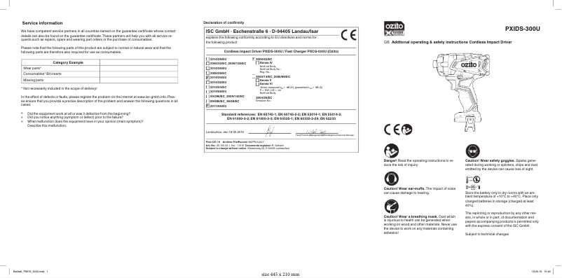 Image de la première page du manuel de l'appareil PXDDGK-600U