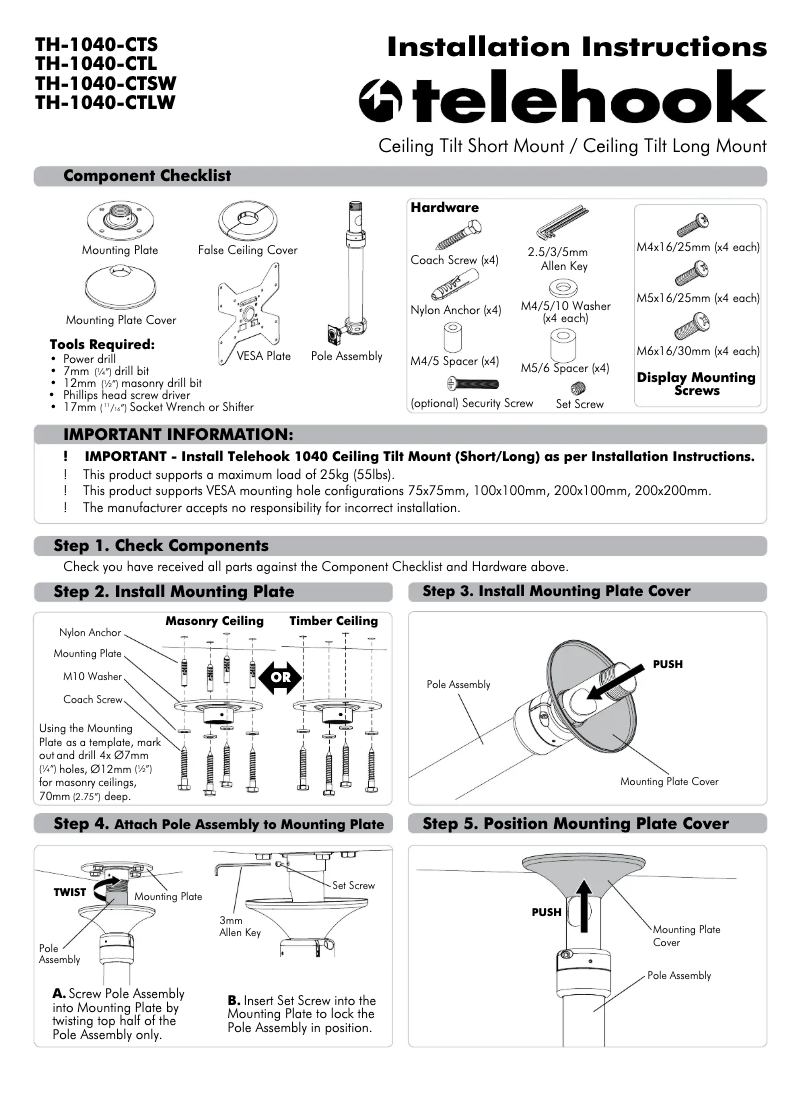 Page 1 de la notice Manuel utilisateur Atdec TH-1040-CTS