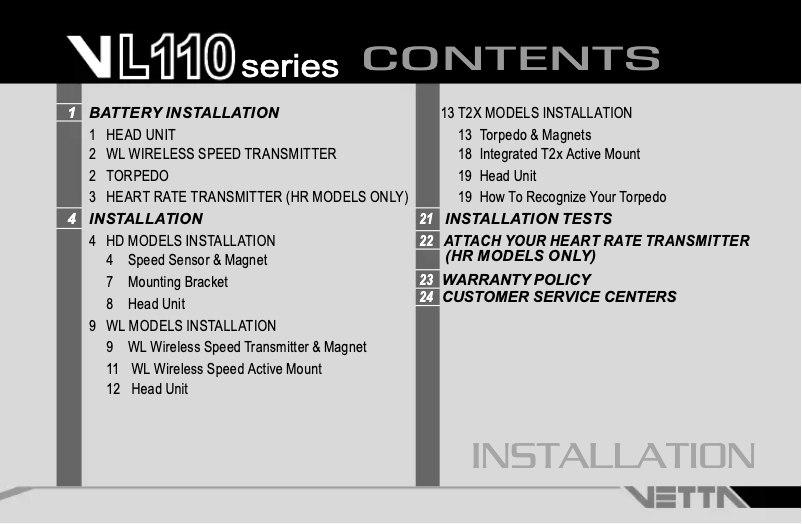 Image de la première page du manuel de l'appareil VL110