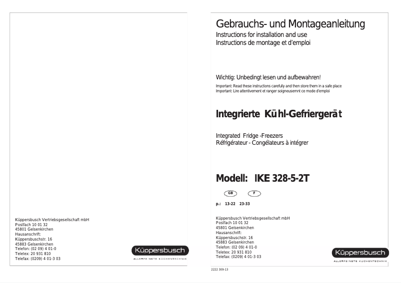 Imagen de la primera página del manual del dispositivo IKE 328 5