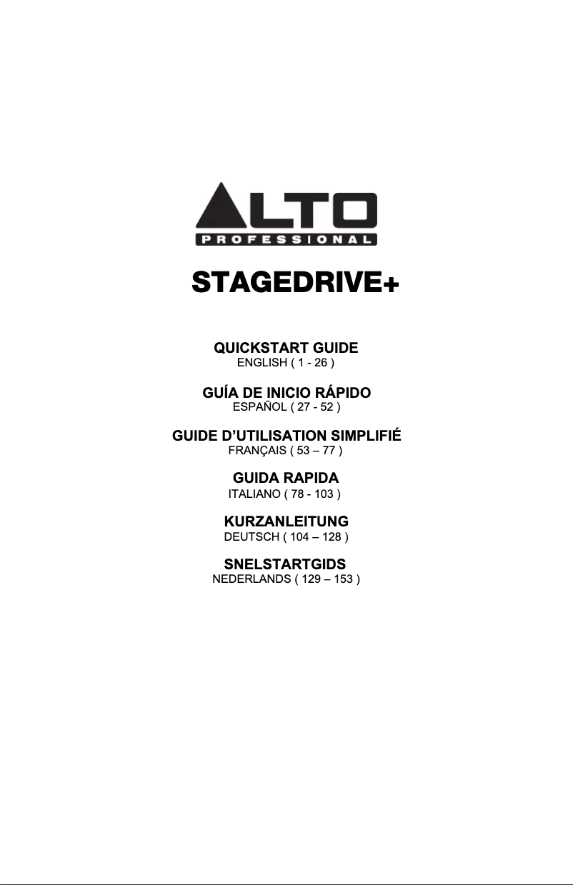First page image of the manual for Stagedrive+