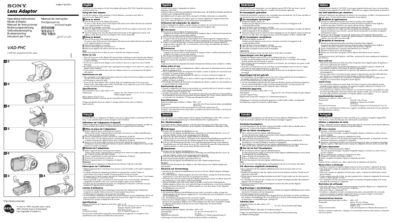 Image de la première page du manuel de l'appareil VAD-PHC