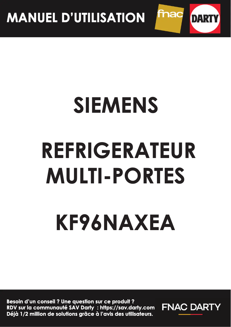 Page n°1 - Manuel utilisateur Siemens KF96NAXEA