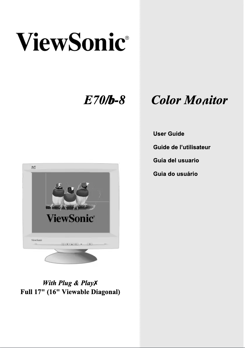 Page 1 de la notice Manuel utilisateur Viewsonic E70b