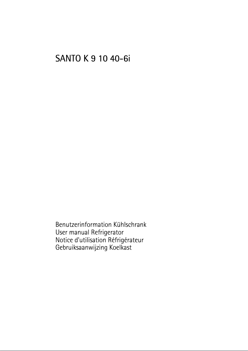 Page n°1 - Manuel utilisateur AEG SANTO91040