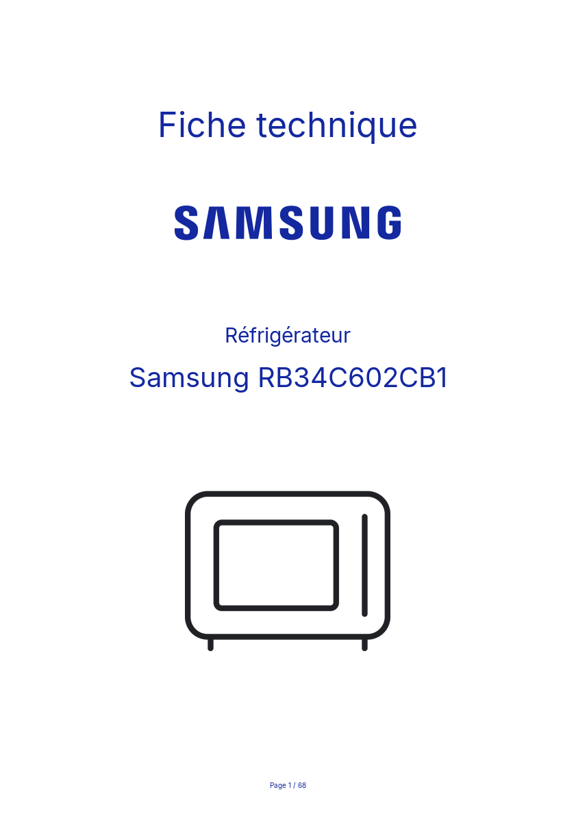 Image de la première page du manuel de l'appareil RB34C602CB1