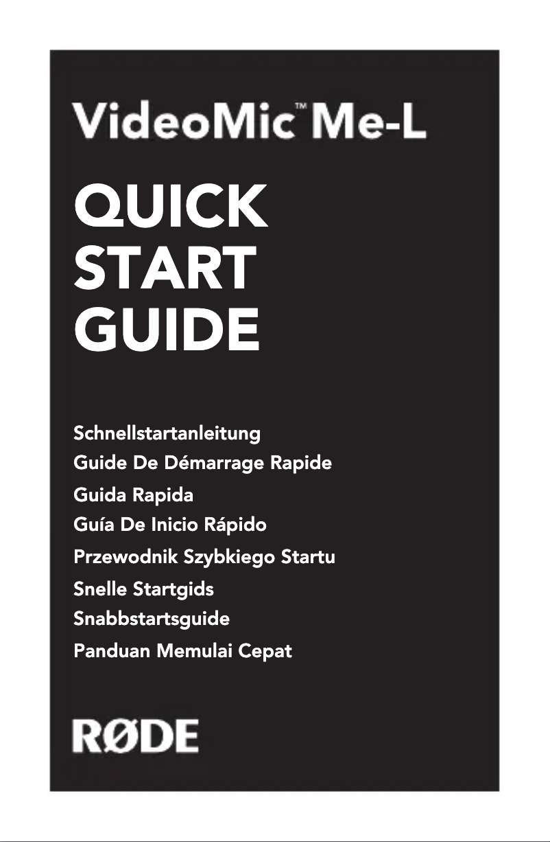 Page n°1 - Manuel utilisateur Røde VideoMic Me-L