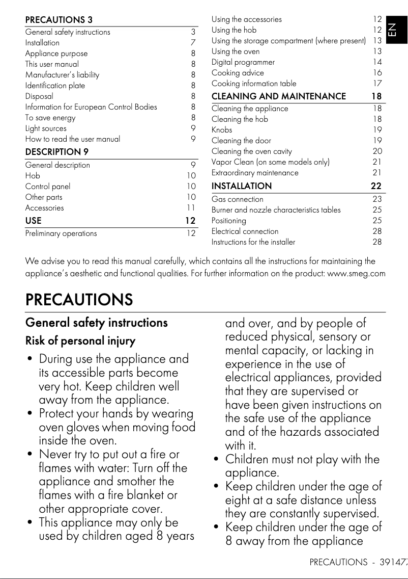 Image de la première page du manuel de l'appareil CS9GMMBA2