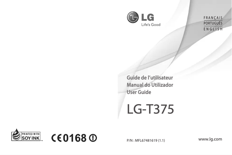 Page 1 de la notice Manuel utilisateur LG Cookie Smart
