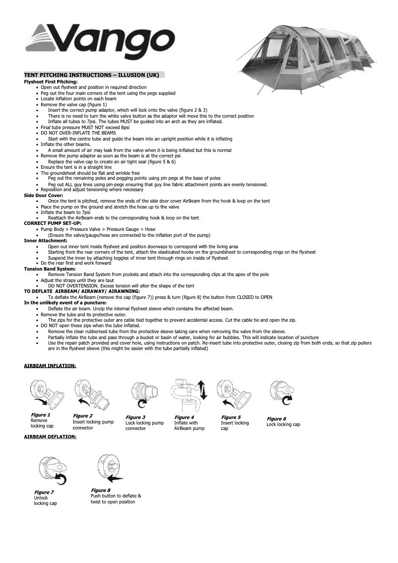 Page n°1 - Manuel utilisateur Vango Illusion 800