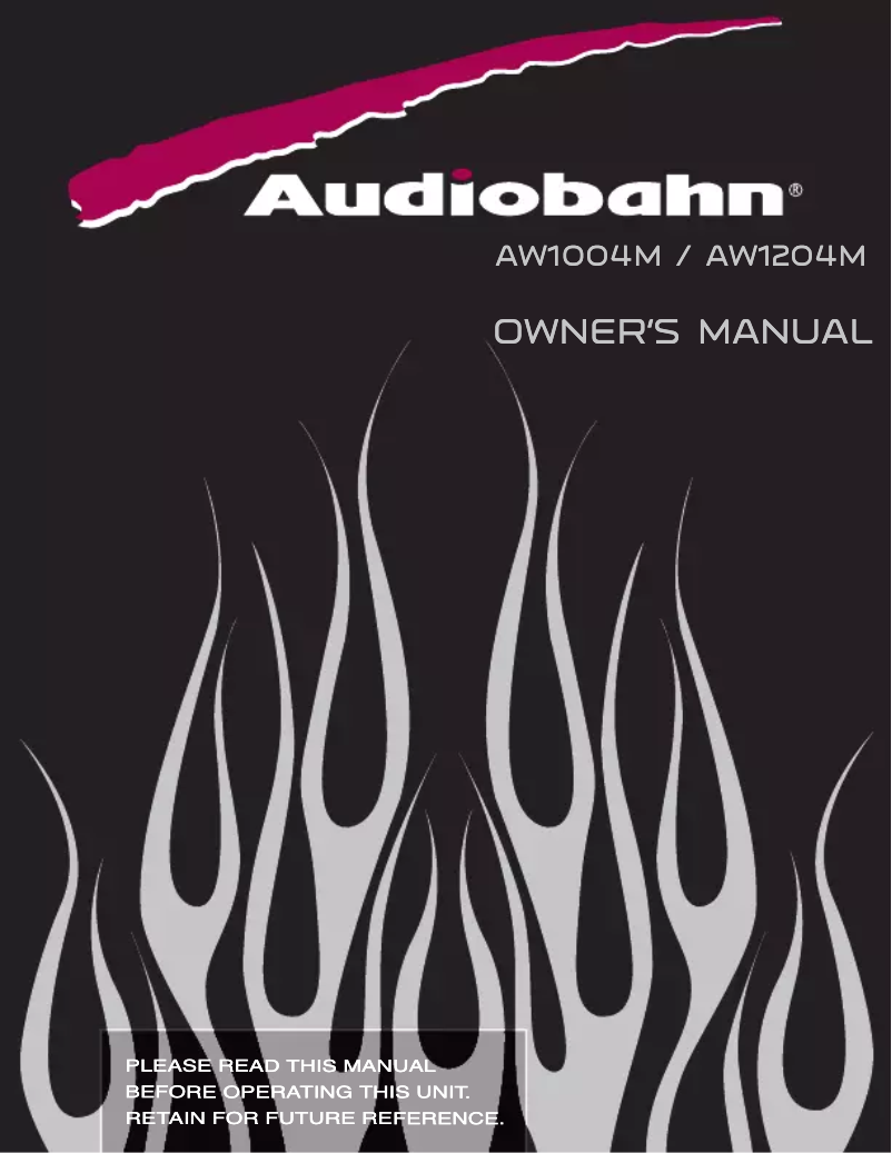 Page 1 de la notice Manuel utilisateur Audiobahn AW1204M