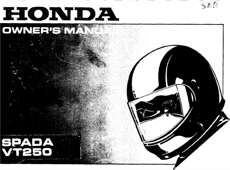 Page 1 de la notice Manuel utilisateur Honda VT250L (1989)