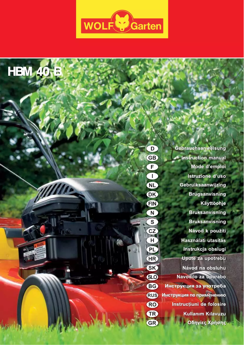 Page 1 de la notice Manuel utilisateur Wolf Garten HBM 40 B