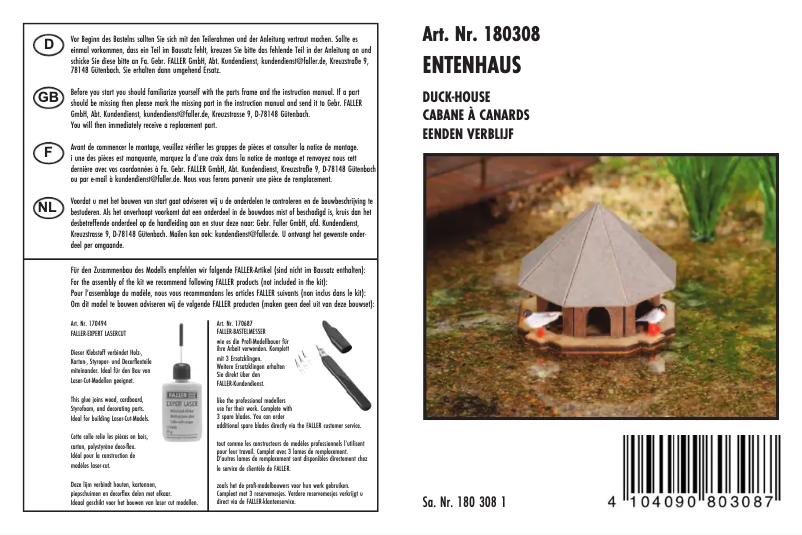 Page n°1 - Manuel utilisateur Faller 180308