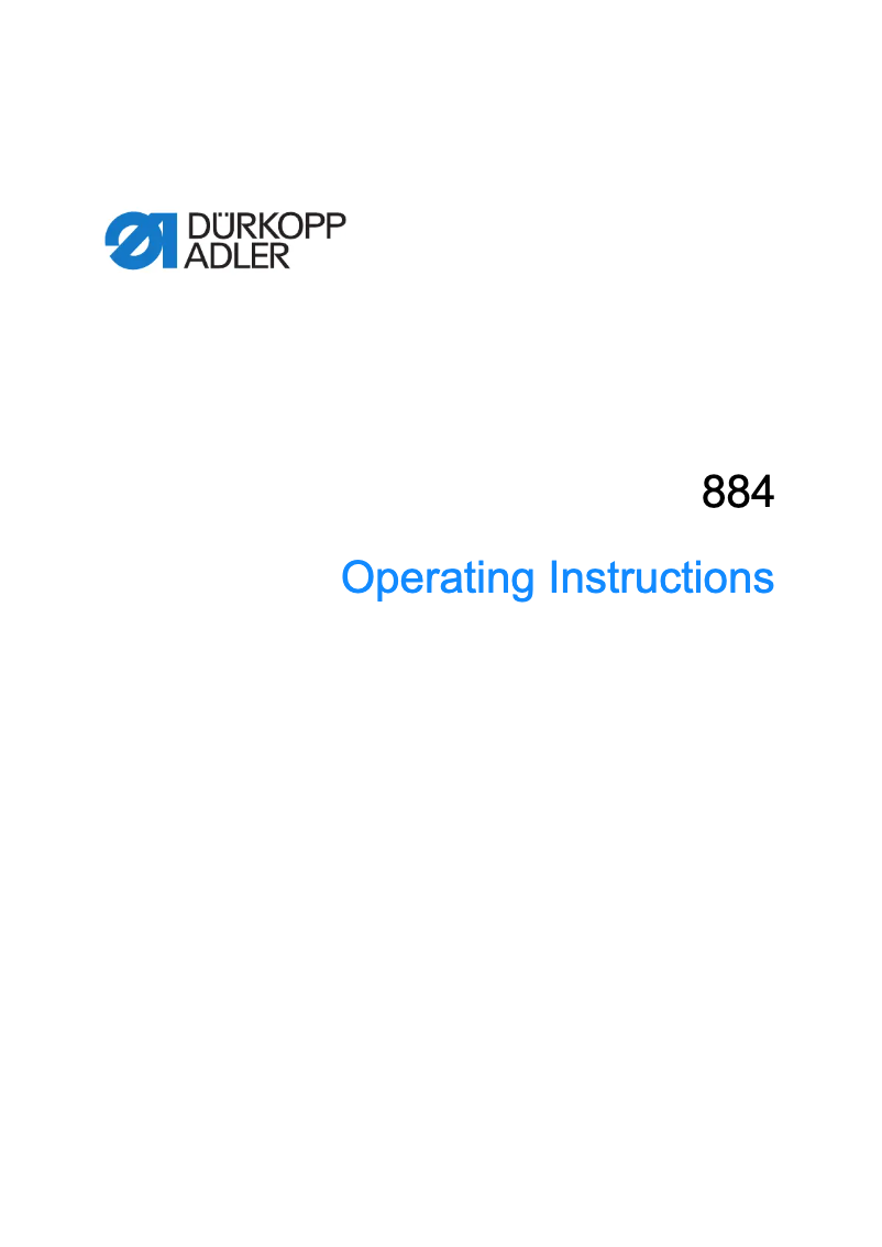 Image de la première page du manuel de l'appareil 884