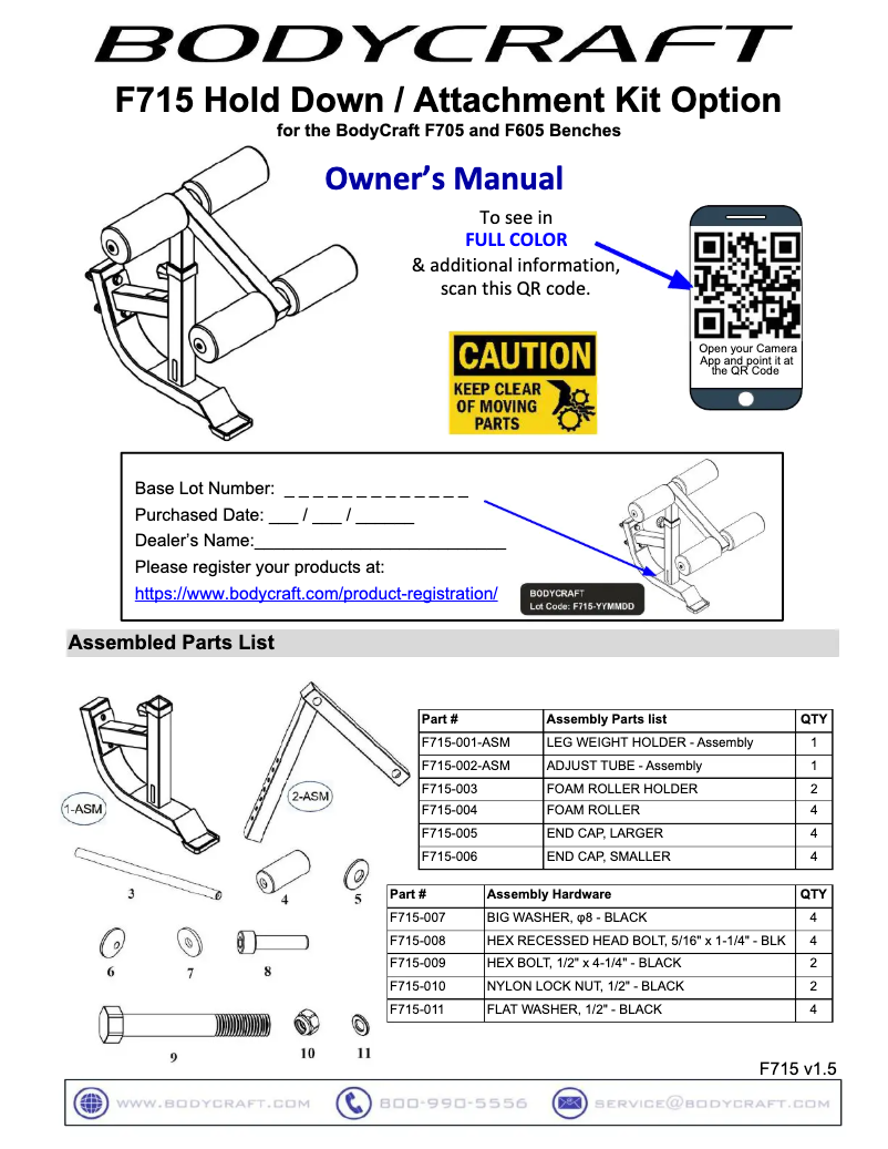 Image de la première page du manuel de l'appareil F715