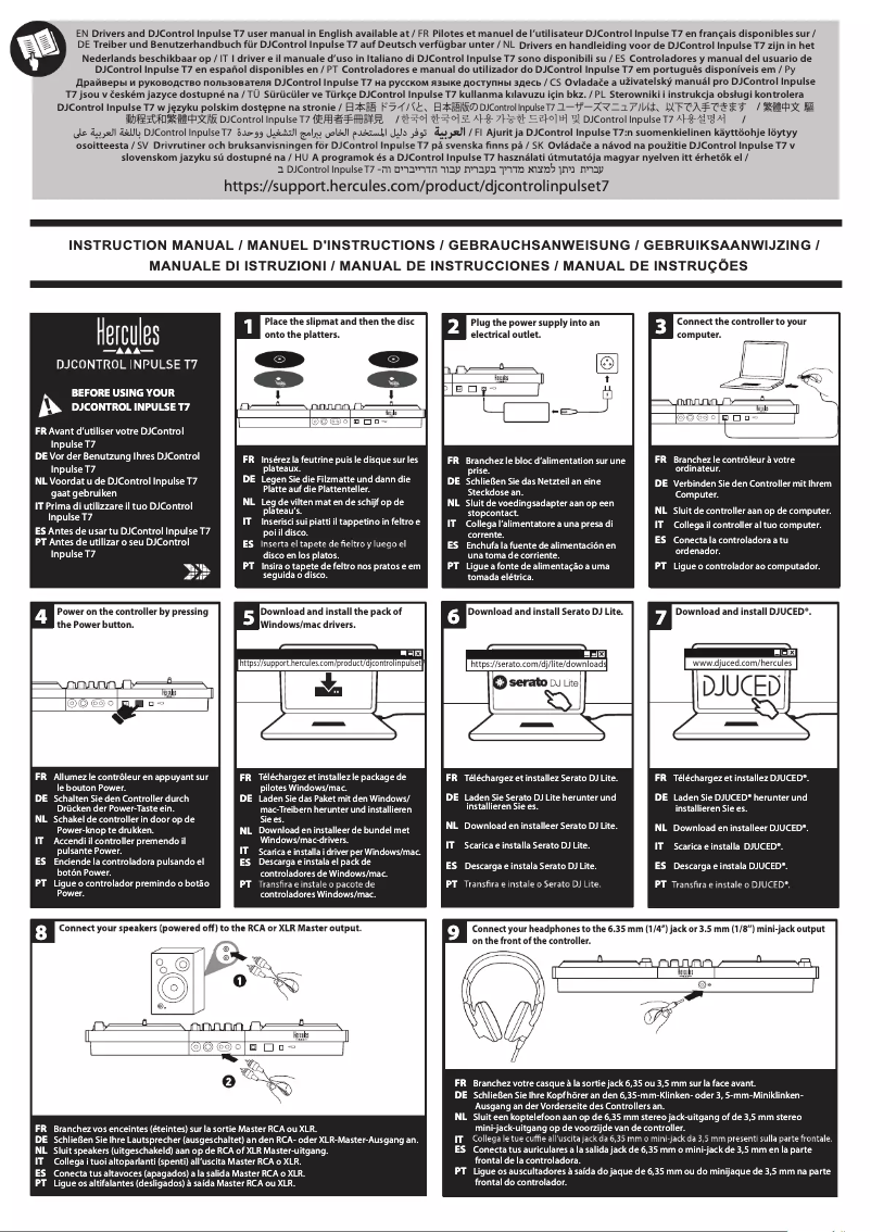 Page n°1 - Guide de démarrage rapide Hercules DJControl Inpulse T7