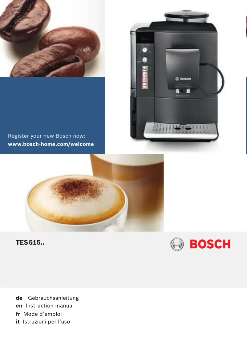 Page 1 de la notice Manuel utilisateur Bosch VeroCafe LattePro TES51553DE