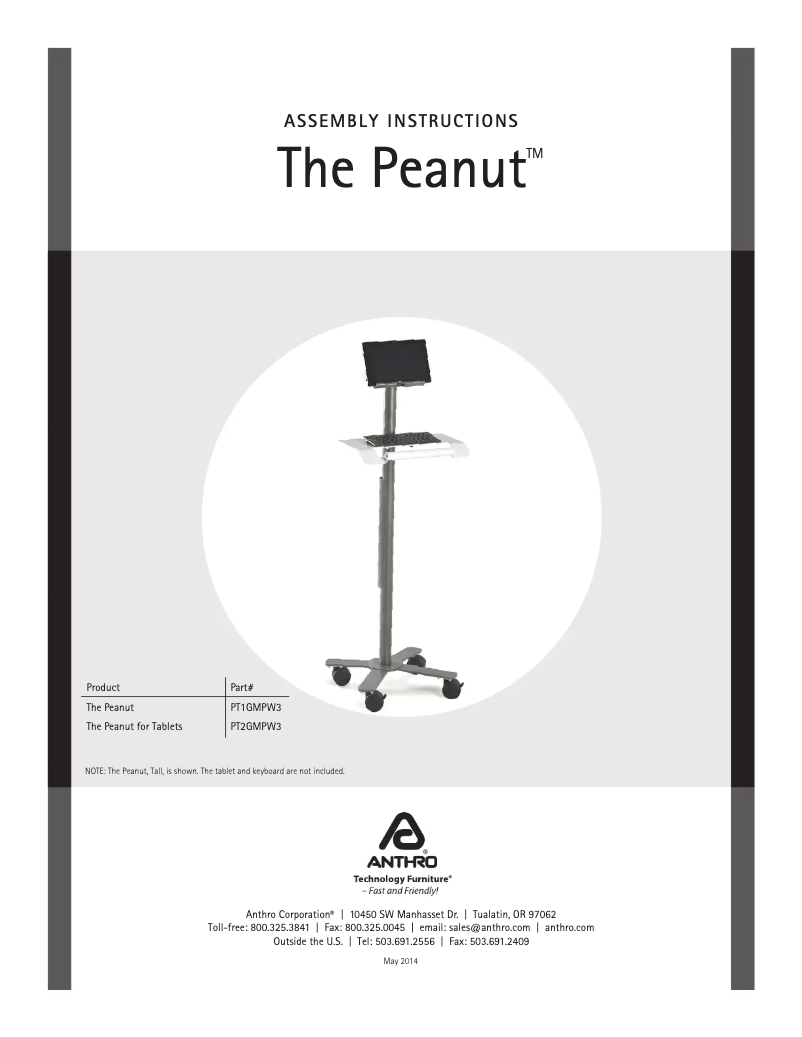 Page n°1 - Manuel utilisateur Anthro The Peanut
