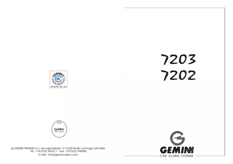 Image de la première page du manuel de l'appareil 7203