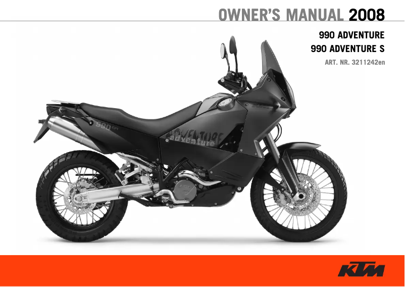 Image de la première page du manuel de l'appareil 990 Adventure (2008)