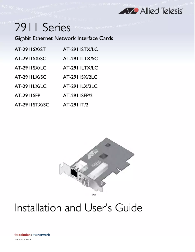 Page n°1 - Manuel utilisateur Allied Telesis AT-2911SX