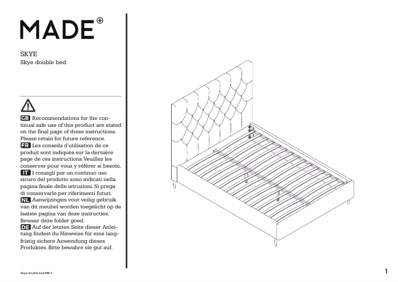 Page n°1 - Manuel utilisateur MADE Skye