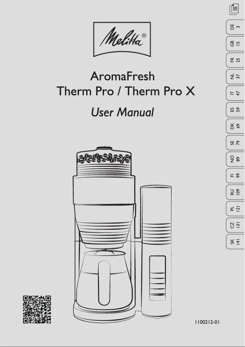 Page n°1 - Manuel utilisateur Melitta AromaFresh Therm Pro X