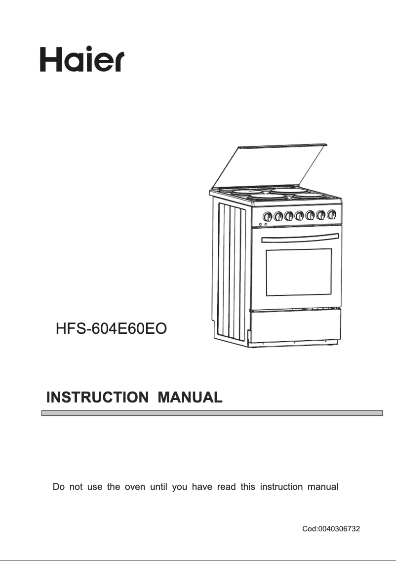 Image de la première page du manuel de l'appareil HFS-604E60EO