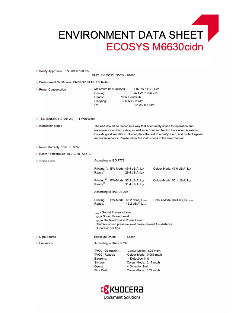 Image de la première page du manuel de l'appareil ECOSYS M6630cidn