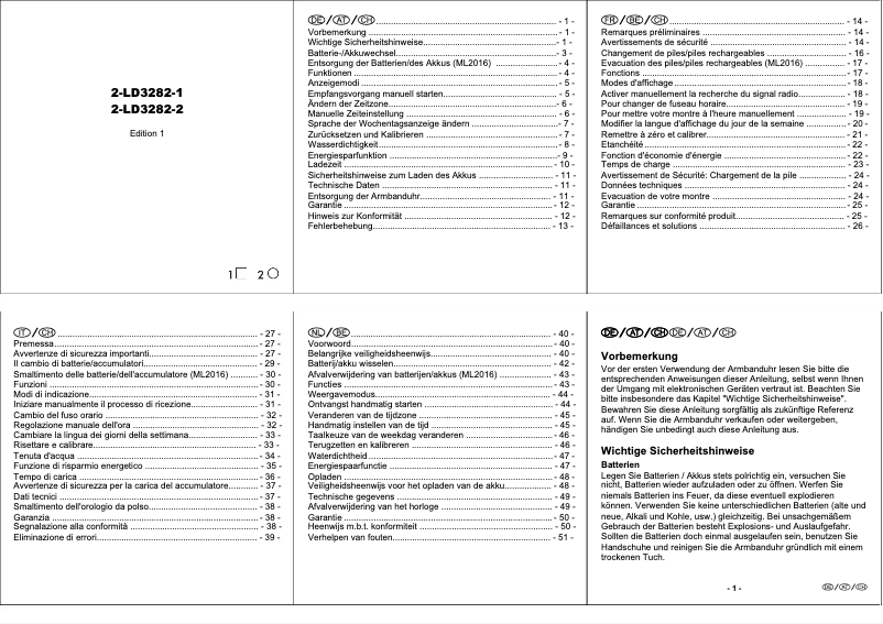 Page 1 de la notice Manuel utilisateur Auriol 2-LD3282