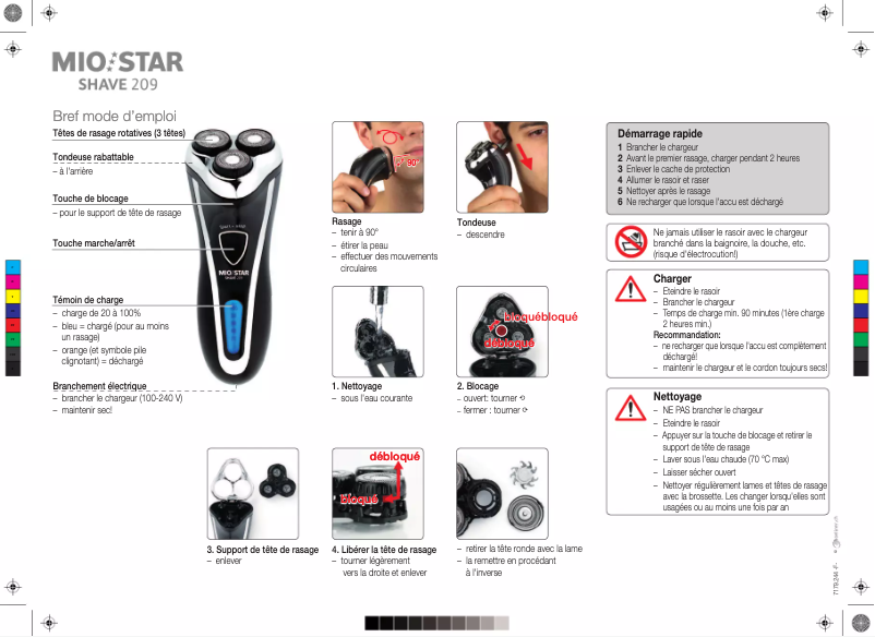 Page 1 de la notice Manuel utilisateur Mio Star Shave 209