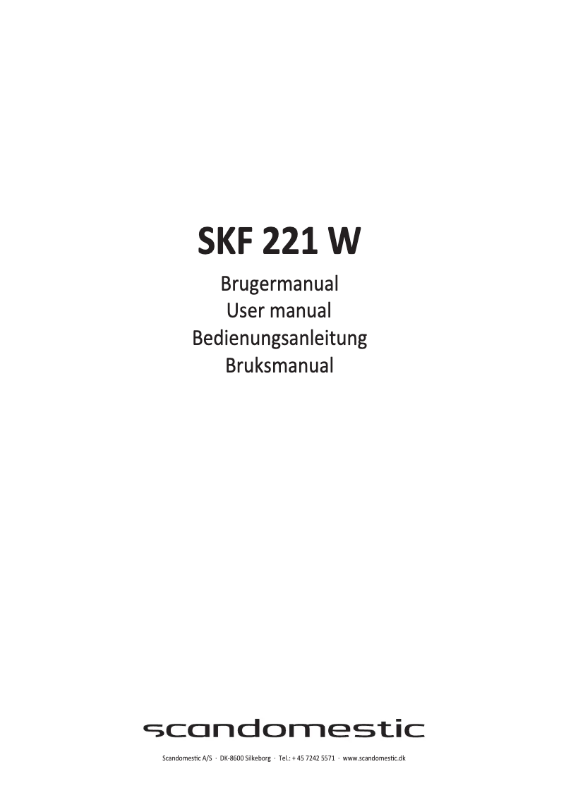 Page n°1 - Manuel utilisateur Scandomestic SKF 221 W