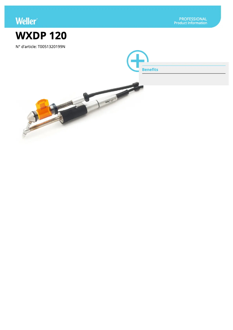 Page 1 de la notice Fiche technique Weller WXDP 120