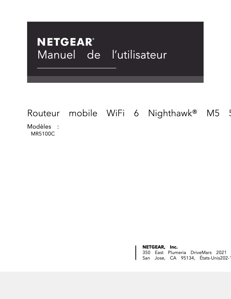 Page n°1 - Manuel utilisateur Netgear Nighthawk MR5100C
