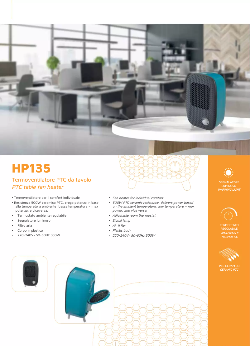 Page 1 de la notice Fiche technique Bimar HP135