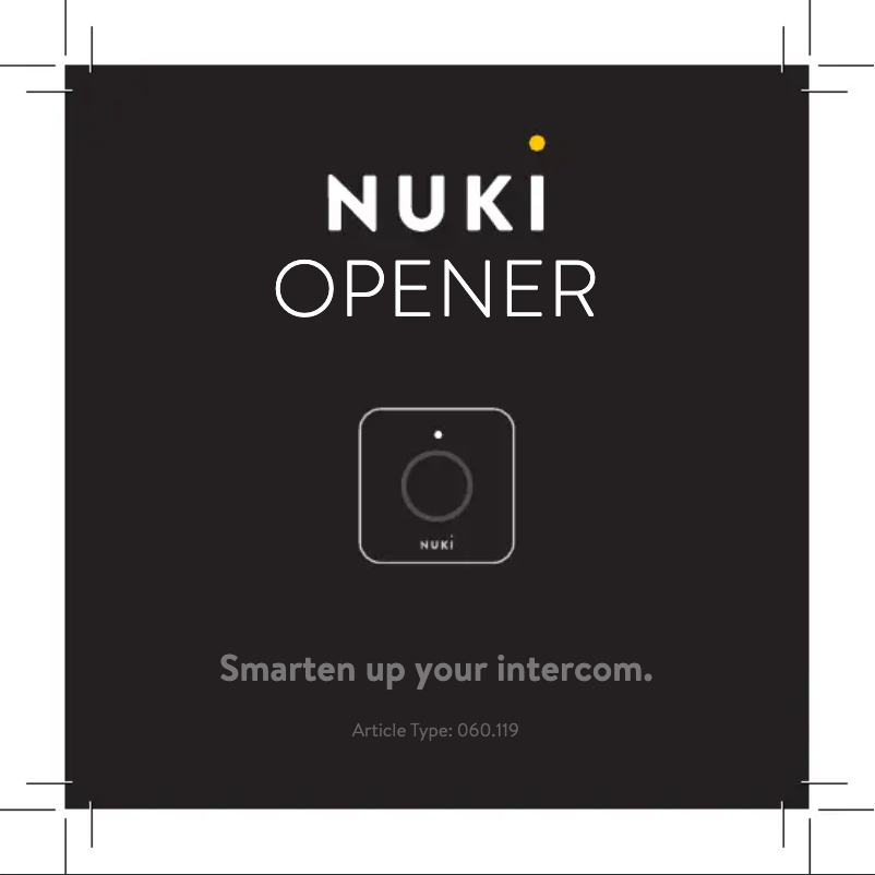 Image de la première page du manuel de l'appareil Opener