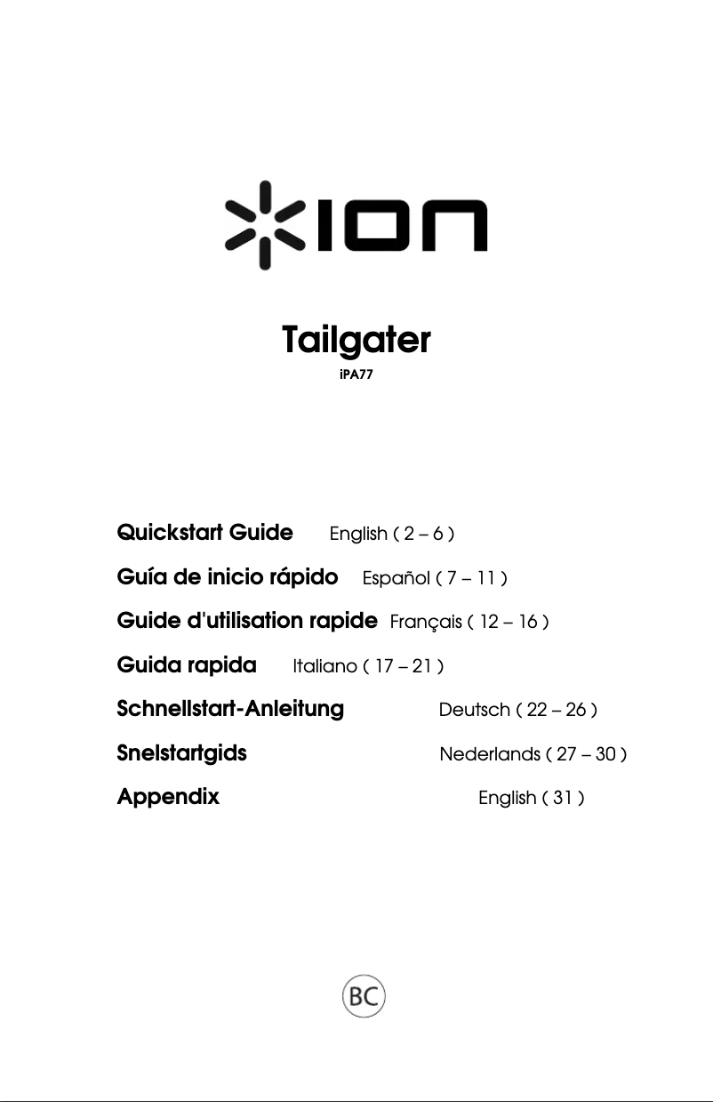 Image de la première page du manuel de l'appareil Tailgater iPA77
