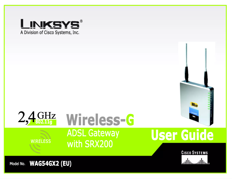Page n°1 - Manuel utilisateur Linksys WAG54GX2