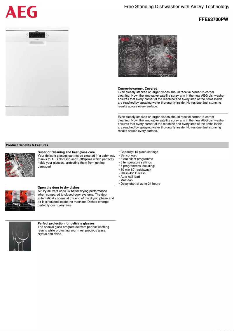 Page n°1 - Fiche technique AEG FFE63700PW