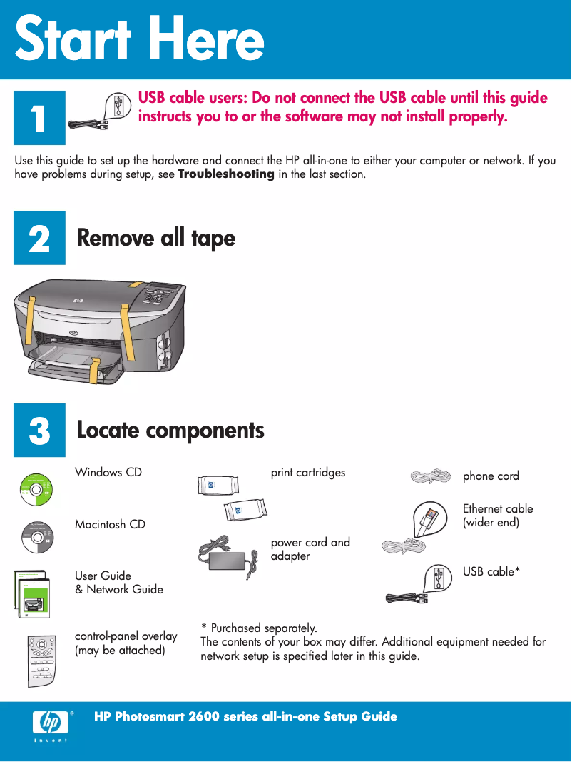 Image de la première page du manuel de l'appareil PhotoSmart 2600