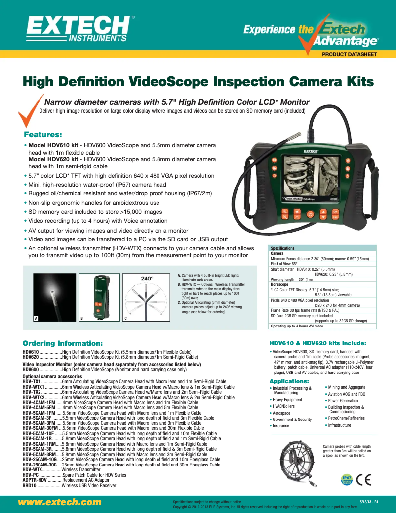 Image de la première page du manuel de l'appareil HDV600