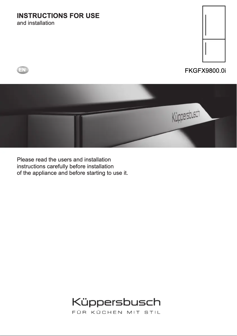 Page 1 de la notice Manuel utilisateur Küppersbusch FKGFX9800.0i