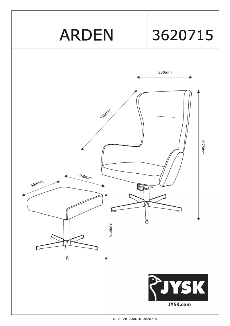 Image de la première page du manuel de l'appareil Arden