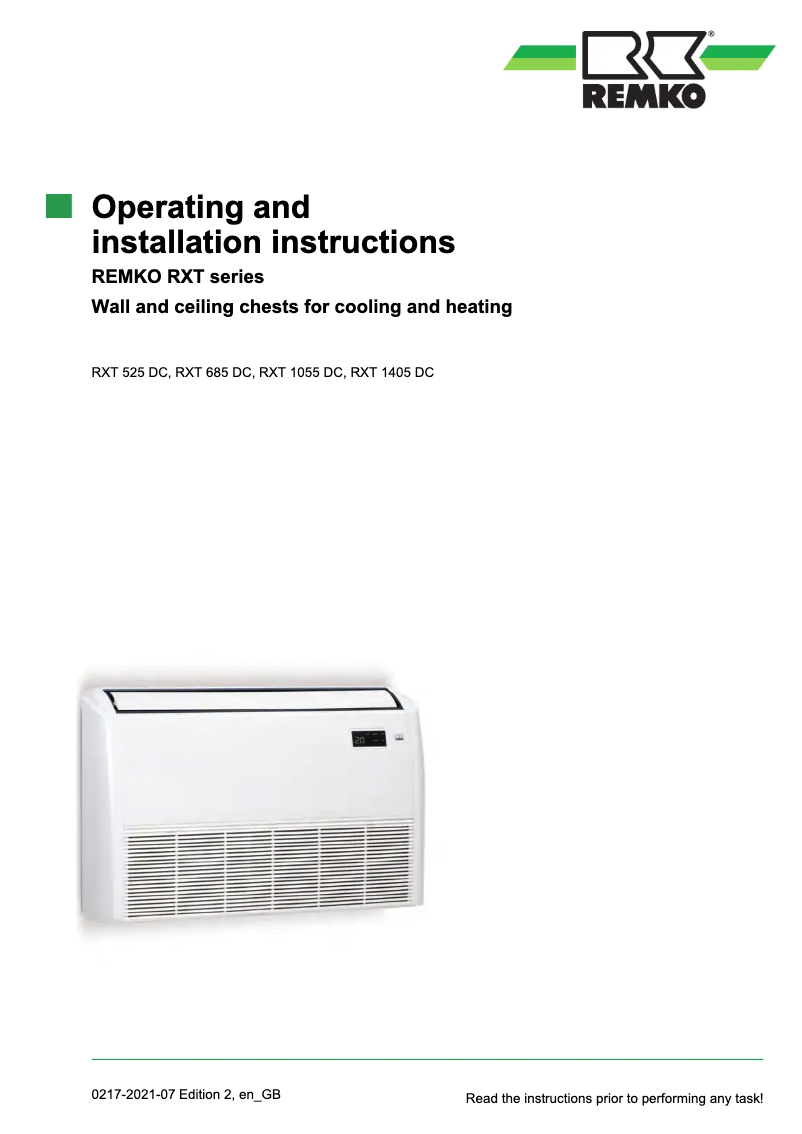 Image de la première page du manuel de l'appareil RXT 685 DC